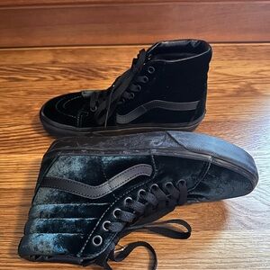 Dark Green Velvet Pop Culture Y2K Style Vans